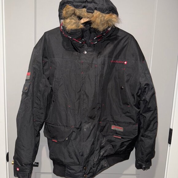 ANAPURNA Equipment Trek Team EXPEDITION Hooded Jacket LARGE Black Hiking Snow - Picture 1 of 15